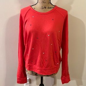 Sundry Crewneck Sweatshirt Mini Heart Novelty Print Valentine’s Day